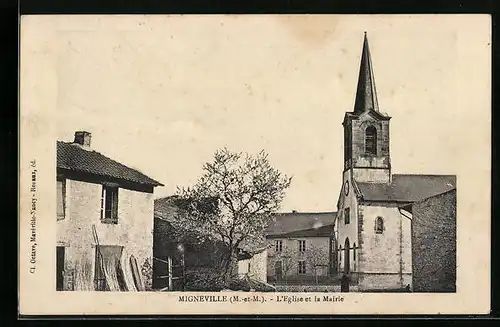 AK Migneville, L`Eglise et la Mairie