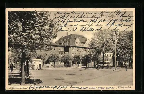 AK Lüdenscheid, Karlsplatz mit Passanten