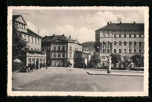 AK Löbau, Partie am  Platz