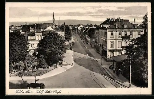 AK Kehl a. Rhein, Strasse aus der Vogelschau