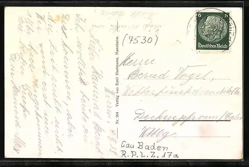 AK Würm bei Pforzheim, Ortsansicht vom Platz