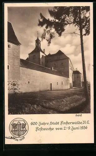 AK Finsterwalde /N.-L., Festpostkarte zum 600-jährigen Jubiläum der Stadt, 1936, Schlossansicht