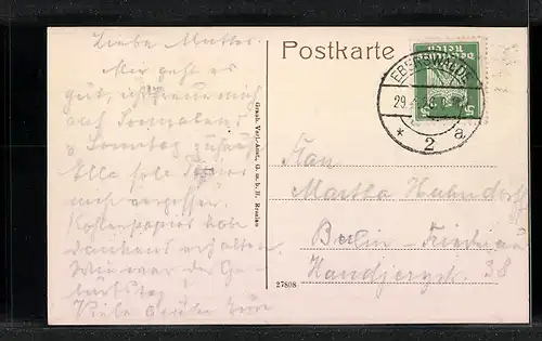 AK Eberswalde, Partie mit Sanatorium Drachenkopf