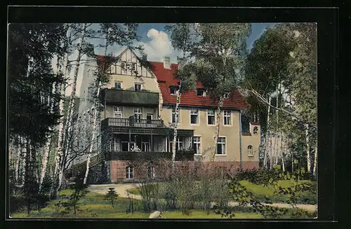 AK Zinnitz /N.-L., Hotel und Erholungshaus Pniel im Birkenwäldchen