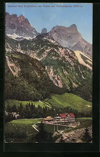 AK Schoppernau, Gasthof Bad Hopfreben am Fusse der Künzelspitze