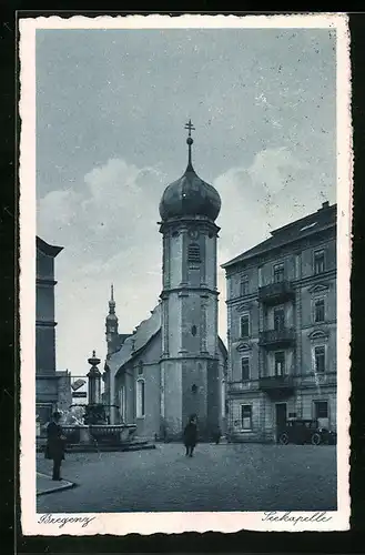 AK Bregenz, Seekapelle mit Brunnen