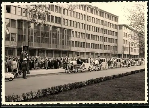 Fotografie unbekannter Fotograf, Ansicht Berlin, Hochzeitskutschen - Konvoi