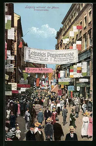 AK Leipzig, Leipzig während der Messe - Partie in der Petersstrasse
