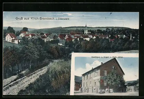 AK Kirch-Brombach i. Odenwald, Gasthaus zum Engel, Teilansicht