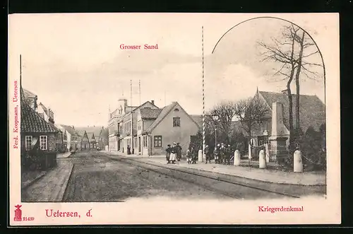 AK Uetersen, Grosser Sand und Kriegerdenkmal