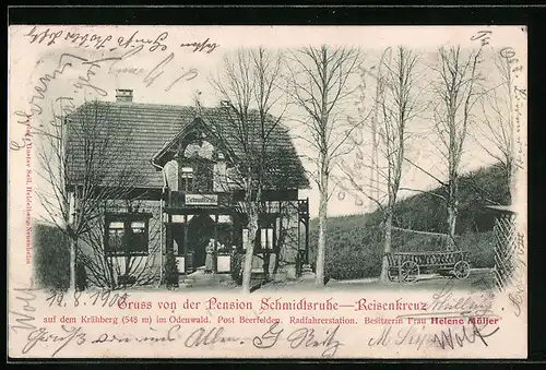 AK Beerfelden, Gasthaus Reisenkreuz Schmidtruhe auf dem Krähberg