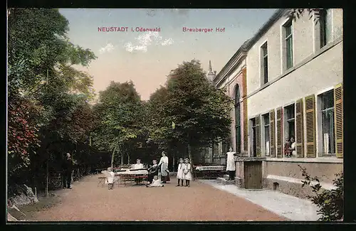 AK Neustadt i. O., Breuberger Hof mit Terrasse