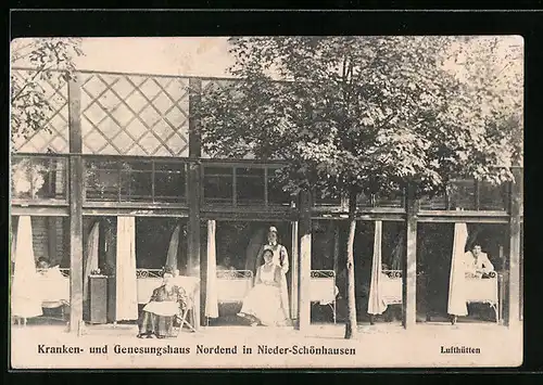 AK Berlin-Niederschönhausen, Kranken- und Genesungshaus Nordend, Lufthütten