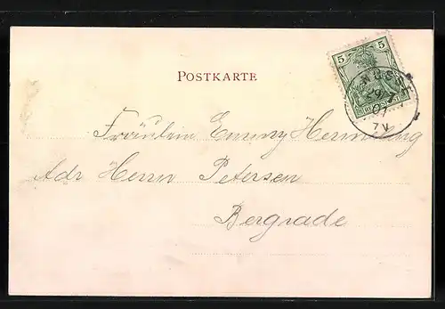 AK Nusse, Ortsansicht mit Strassenpartie