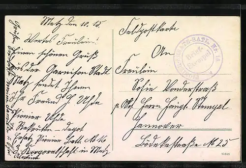 AK Metz, Kaiser Wilhelm-Ring mit Camouffelturm