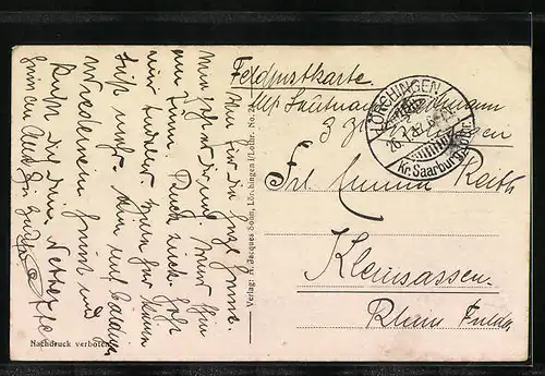 AK Lörchingen i. Lothr., Passanten in der Langestrasse