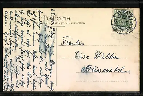 AK Metz, Strassenpartie am Kaiser Wilhelm-Ring mit Camouffelturm