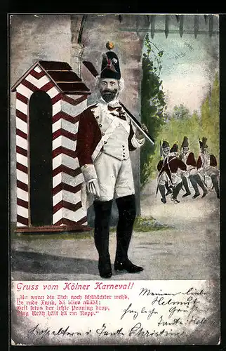 AK Köln, Karneval, Soldaten beim Tanz