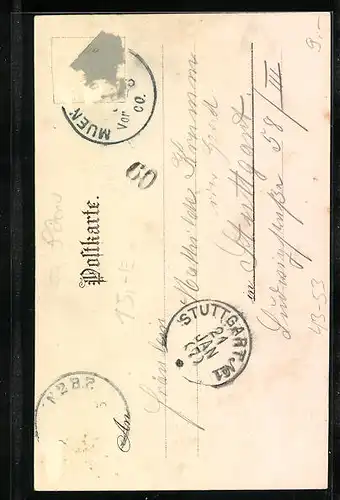 Lithographie München, Schäfflertanz mit Zuschauern