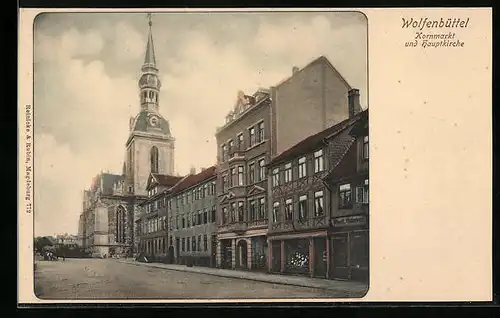 AK Wolfenbüttel, Kornmarkt und Hauptkirche