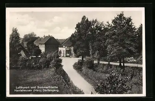 AK Harriehausen /Harz, Am Dorfeingang