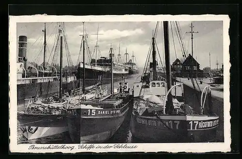 AK Brunsbüttelkoog, Schiffe an der Schleuse