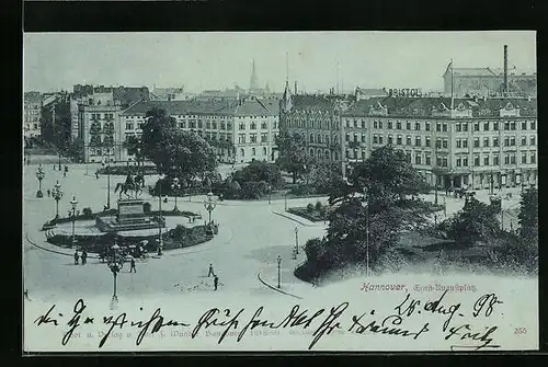 AK Hannover, Ernst-Augustplatz aus der Vogelschau