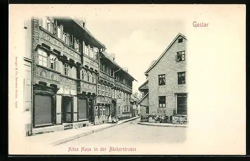 AK Goslar, Altes Haus in der Bäckerstrasse
