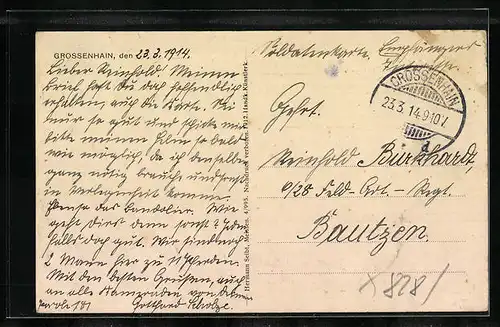 AK Grossenhain, Klosterruine und Poststrasse