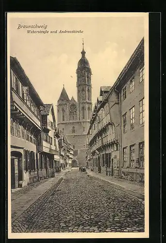 AK Braunschweig, Weberstrasse und Andreaskirche