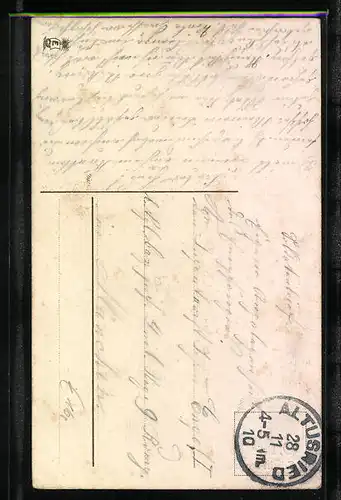 Künstler-AK Liebespaar mit Amor