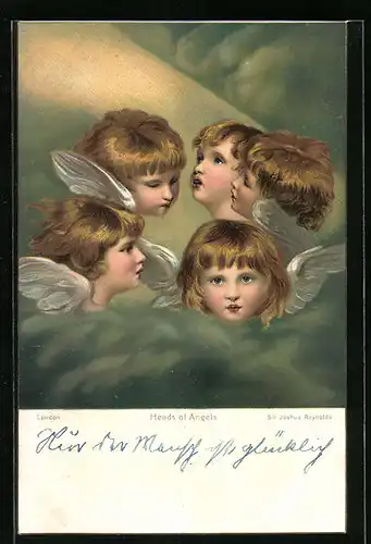 Künstler-AK Heads of Angels, Sir Joshua Reynolds, Weihnachtsengel