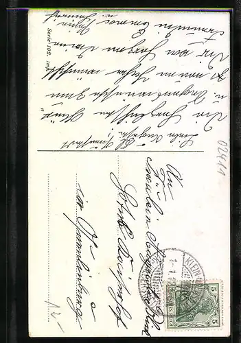 Künstler-AK Neujahrsengel an der Uhr zu Mitternacht, Prosit Neujahr