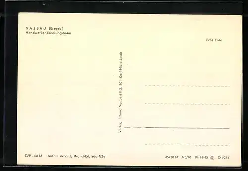 AK Nassau /Erzgebirge, Innenansicht der Bar im Handwerker-Erholungsheim