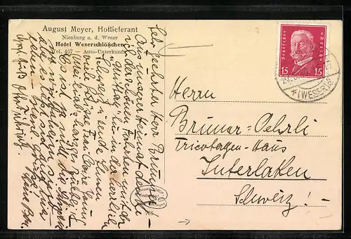 AK Nienburg, Weserschlösschen mit Weserpartie