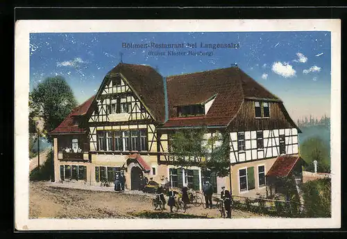 AK Langensalza, Böhmen-Restaurant mit Strassenpartie