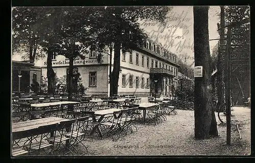 AK Langensalza, Gasthaus Schwefelbach mit Terrasse