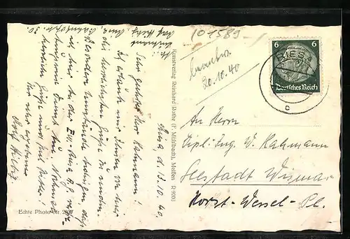 AK Riesa /Elbe, Hans-Schemm-Schule mit Strassenpartie