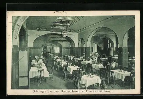 AK Braunschweig, Oberes Restaurant in Brüning`s Saalbau