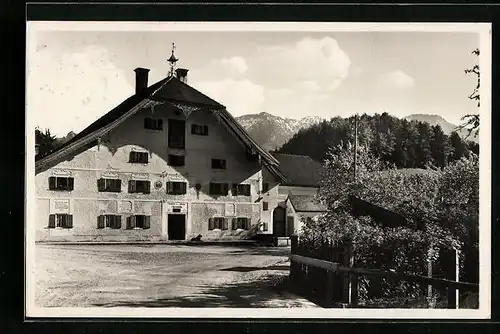 AK Weissbach b. Bad Reichenhall, Gasthaus und Ökonomie Obermühle