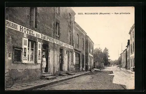 AK Mezangers, Rue principale, Strassenpartie