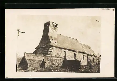 AK Margny, Beschädigte Kirche