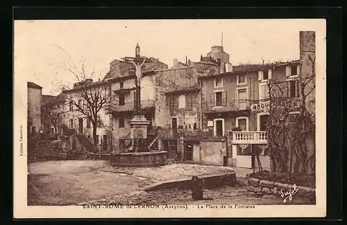 AK Saint-Rome-de-Cernon, La Place de la Fontaine