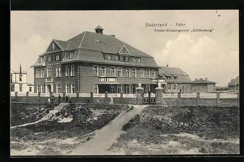 AK Föhr, Südstrand mit Kinder-Erholungsheim Schöneberg