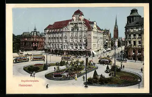 AK Hannover, Strassenbahn am Aegidientorplatz