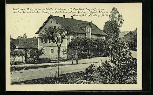 AK Moritzburg, Gasthaus Auer in der Strassenansicht