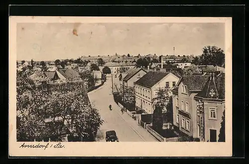AK Arnsdorf i. Sa., Ortspartie aus der Vogelschau