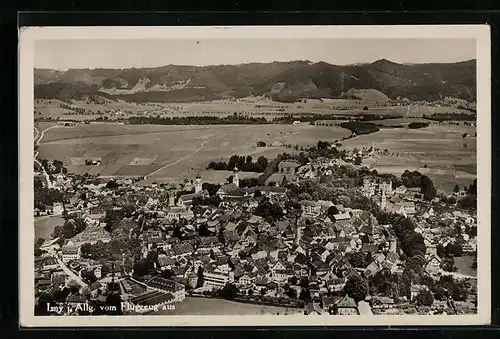 AK Isny i. Allg., Teilansicht, Fliegeraufnahme