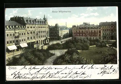 AK Riesa, Kaiser Wilhelmsplatz
