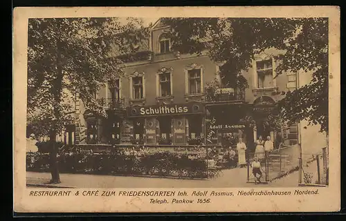 AK Berlin-Niederschönhausen-Nordend, Restaurant & Cafe zum Friedensgarten